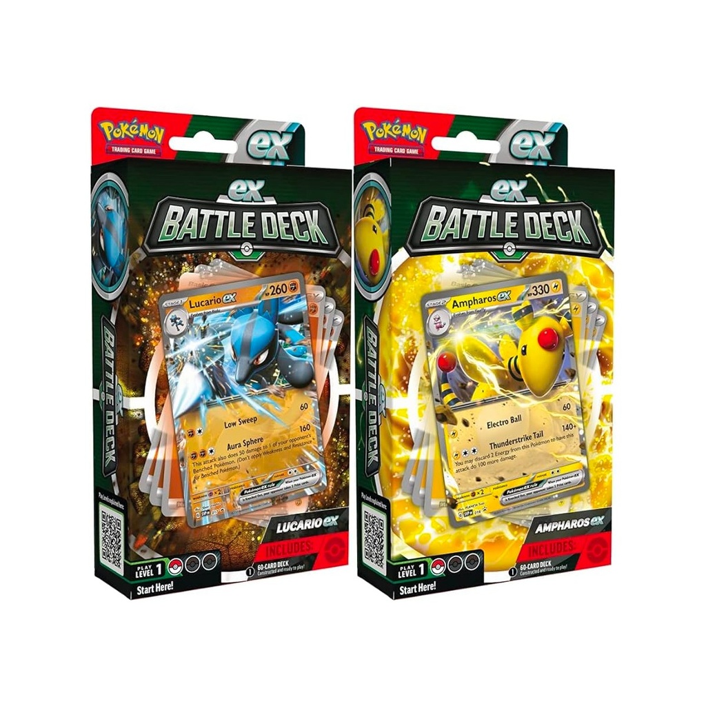 Pokémon TCG: Ampharos ex / Lucario ex Battle Deck display (6)