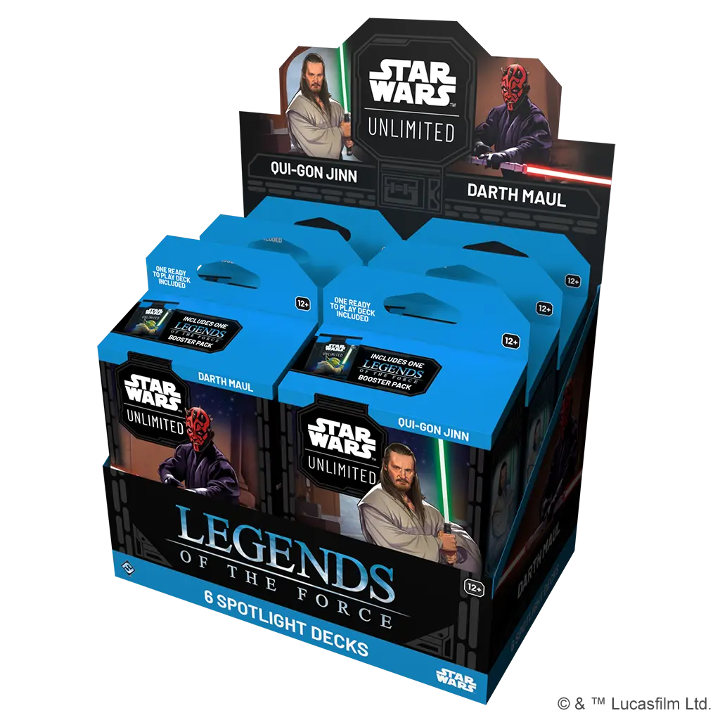 Star Wars: Unlimited - Legends of the Force Spotlight Deck Display (6 Decks)