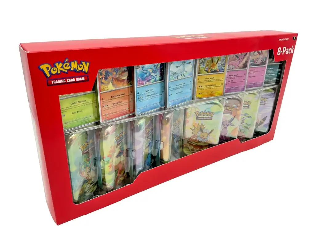 Pokemon TCG: Prismatic Evolutions 8 Mini-Tins Promos Costco Box Sealed