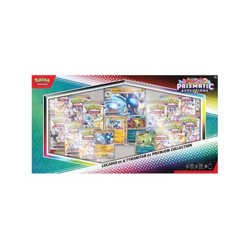 Pokémon TCG: Scarlet & Violet - Prismatic Evolutions - Lucario ex & Tyranitar ex Premium Collection